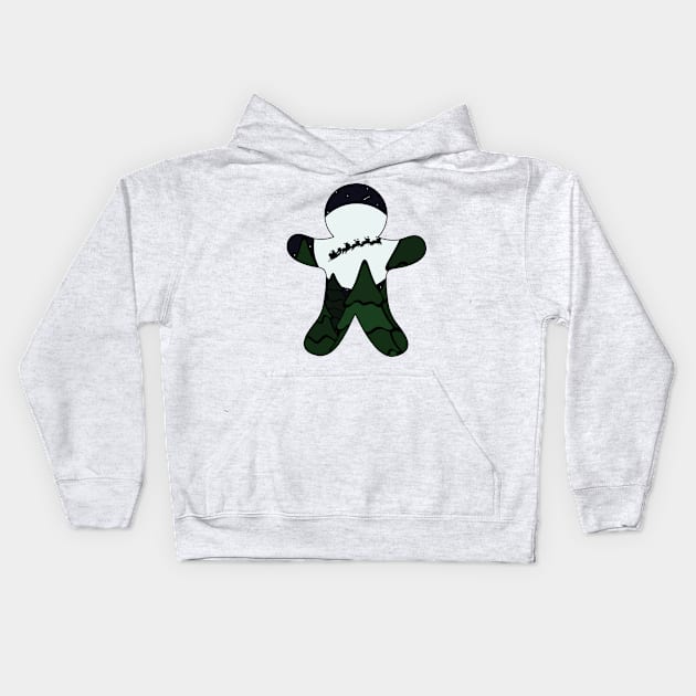 Gingerbread Silhouette Kids Hoodie by Vector-Market